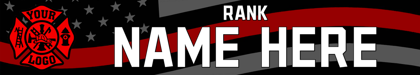 12" Locker Name Plate - Two Line w/ Left Logo
