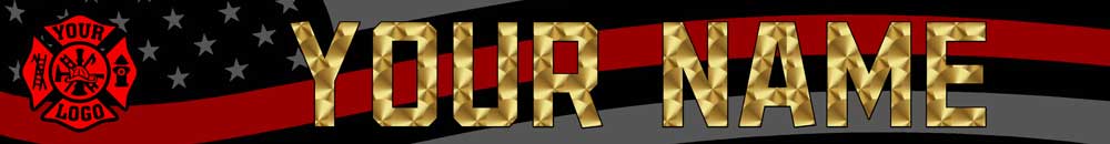 16" Locker Name Plate - Graphic Font w/ Left Logo